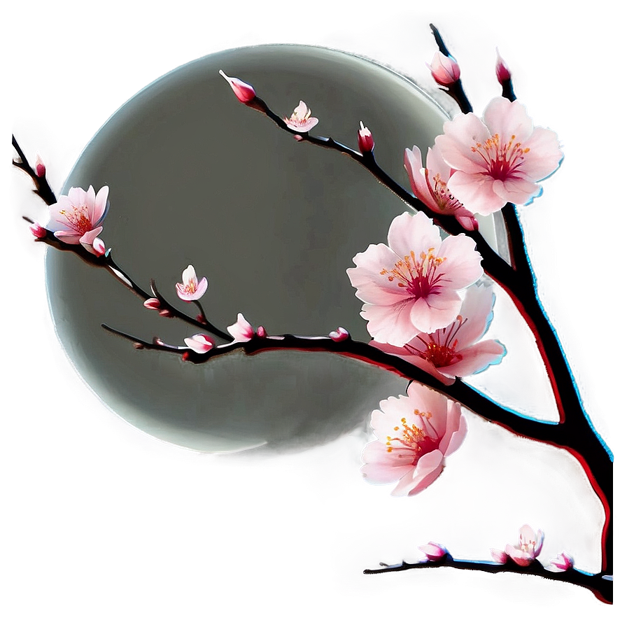 Cherry Blossom Under Moonlight Png 40 PNG