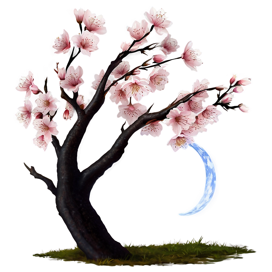 Cherry Blossom Under Moonlight Png 99 PNG