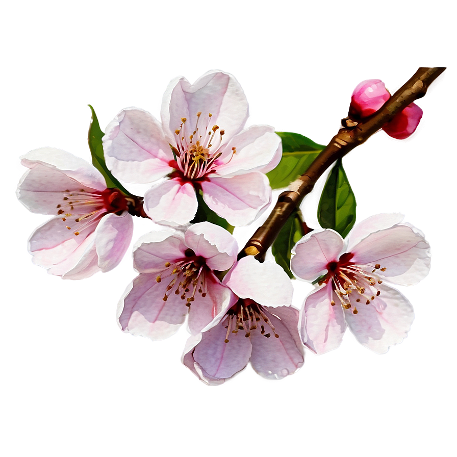 Cherry Blossom Watercolor Painting Png Llj32 PNG