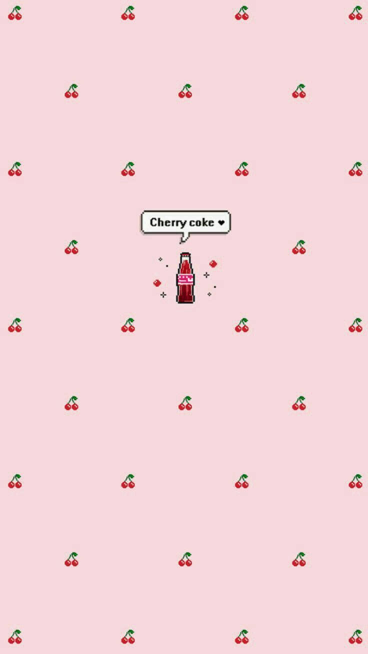 Cherry Coke Cute Iphone Låseskærm Wallpaper