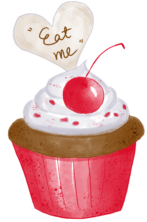 Cherry Cupcake Eat Me Heart PNG