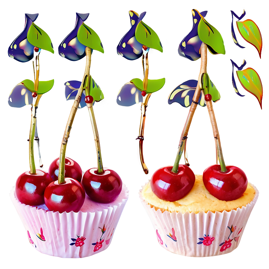 Cherry Cupcakes Png 13 PNG