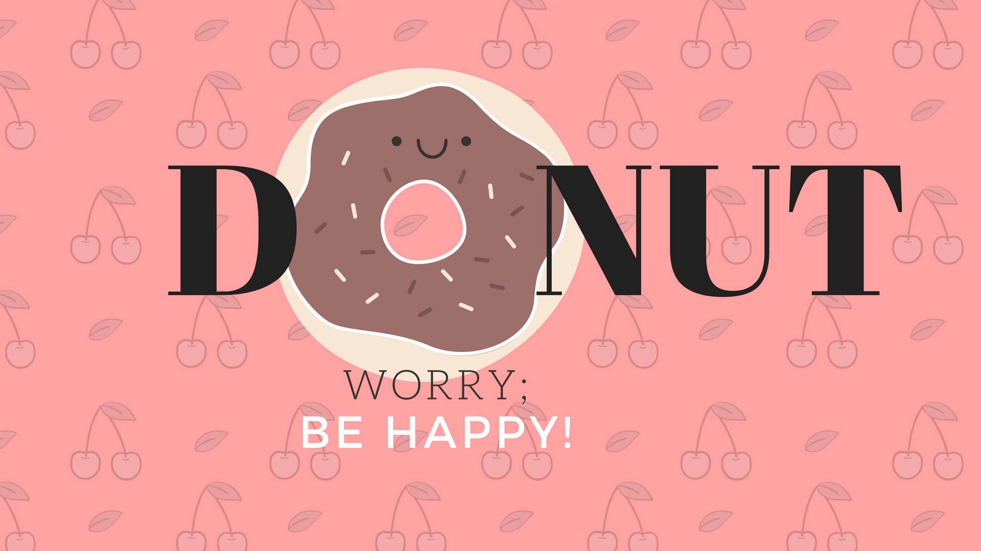 Cherry Donut As Cute Aesthetic Pc Wallpaper