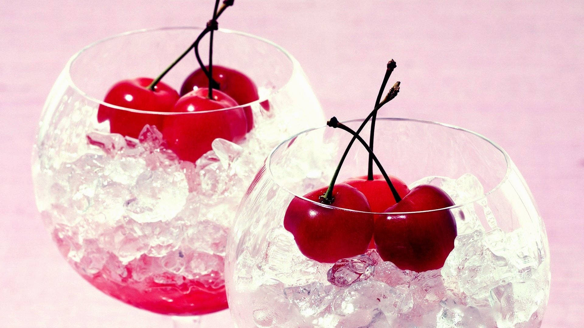 Cherry Fruits In Dessert Glass Wallpaper
