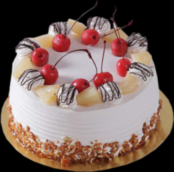 Cherry Pineapple Celebration Cake H D PNG