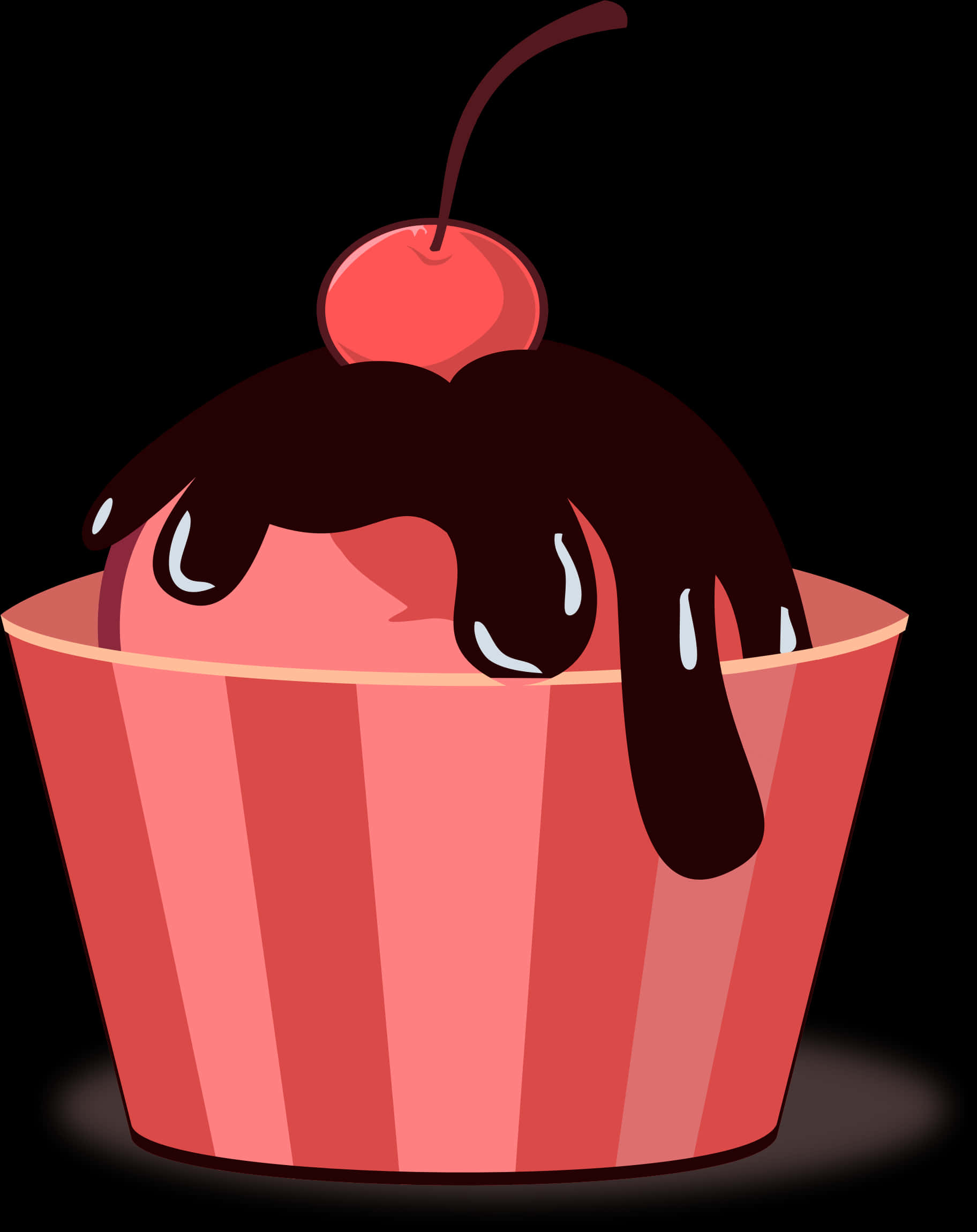 Cherry Topped Ice Cream Clipart PNG