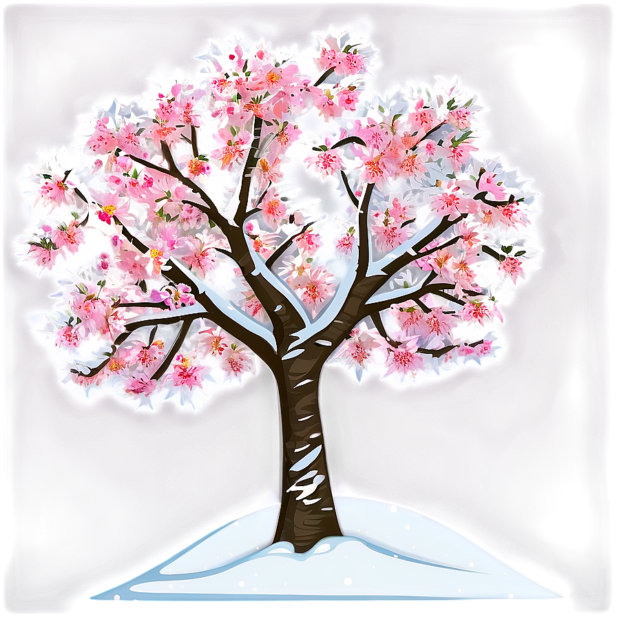 Cherry Tree In Snow Png 2 PNG