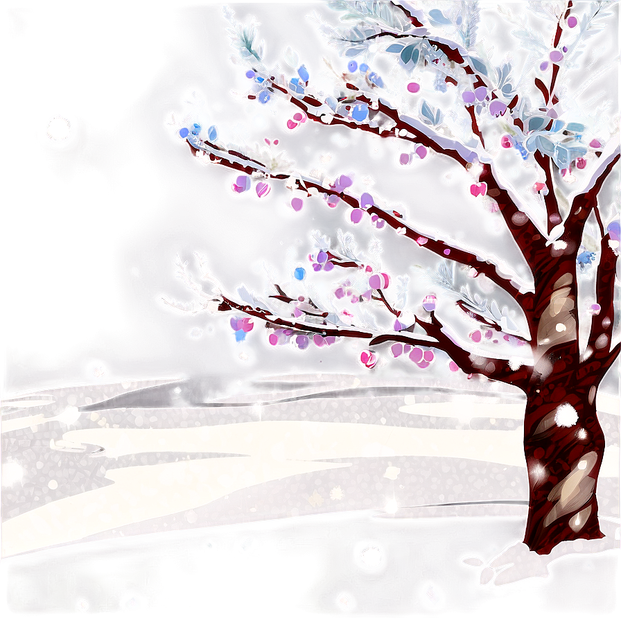 Cherry Tree In Snow Png Ytm PNG