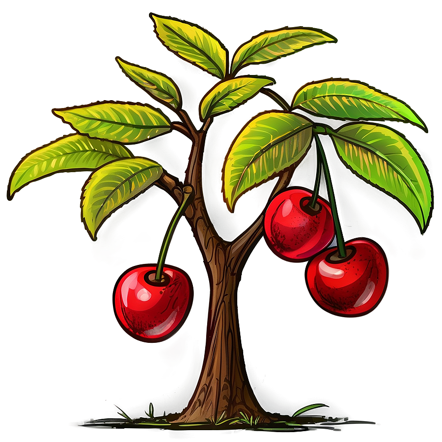 Cherry Tree Sketch Png 06212024 PNG