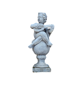 Download Cherub Statue Playing Lute.png 