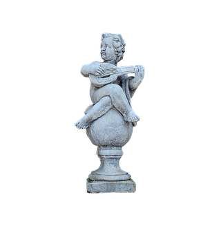 Cherub Statue Playing Lute.png PNG