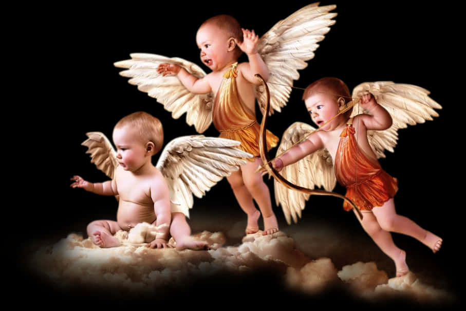 Download Cherubic Trio Angels | Wallpapers.com