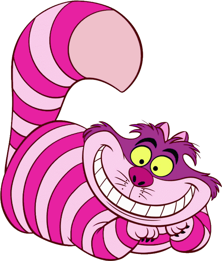 Cheshire Cat Grinning Illustration PNG