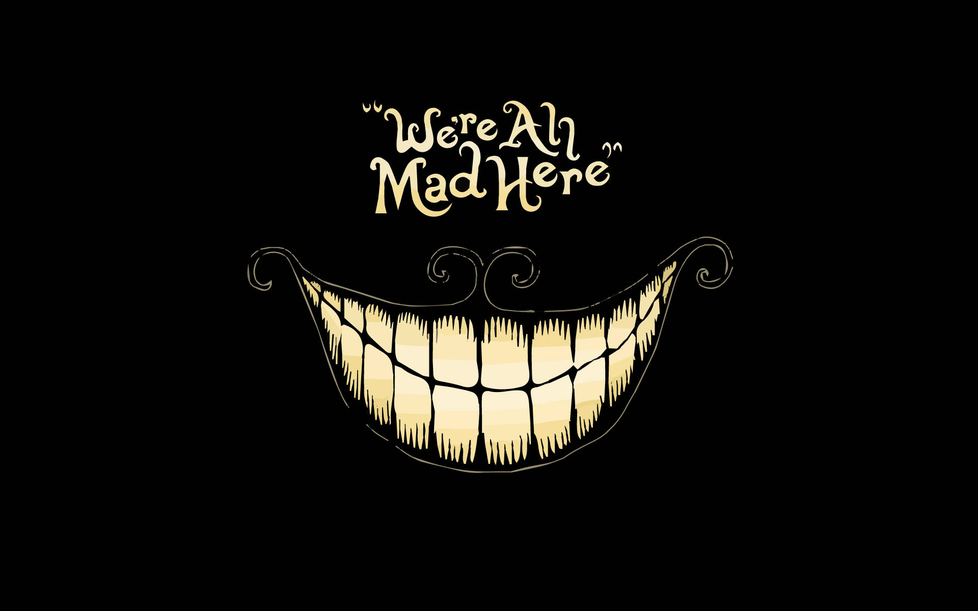 Cheshire Cat Mad Smile Wallpaper