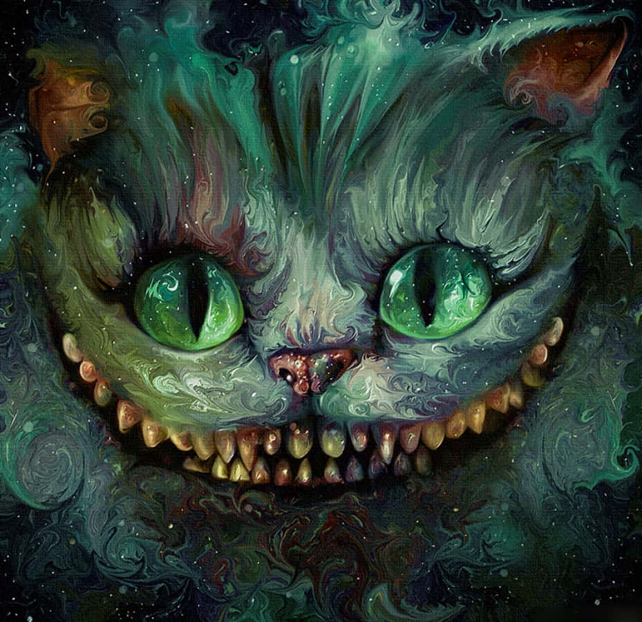 A Cheshire Cat Stares Wide-Eyed