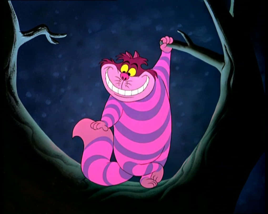 The Cheshire Cat grins mischievously