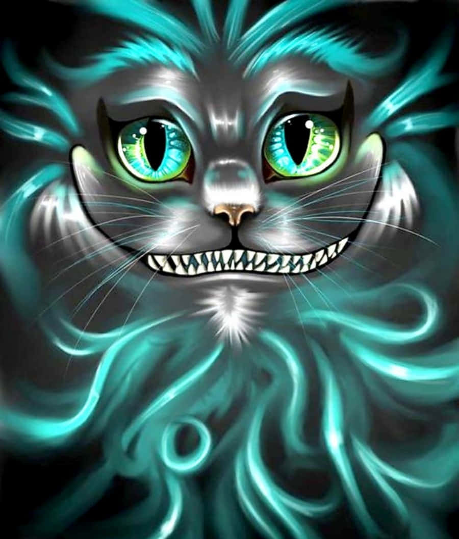 Denikoniska Cheshire-katten, Tittande Ut Ur En Svamp I All Sin Bedårande Och Skojiga Prakt.