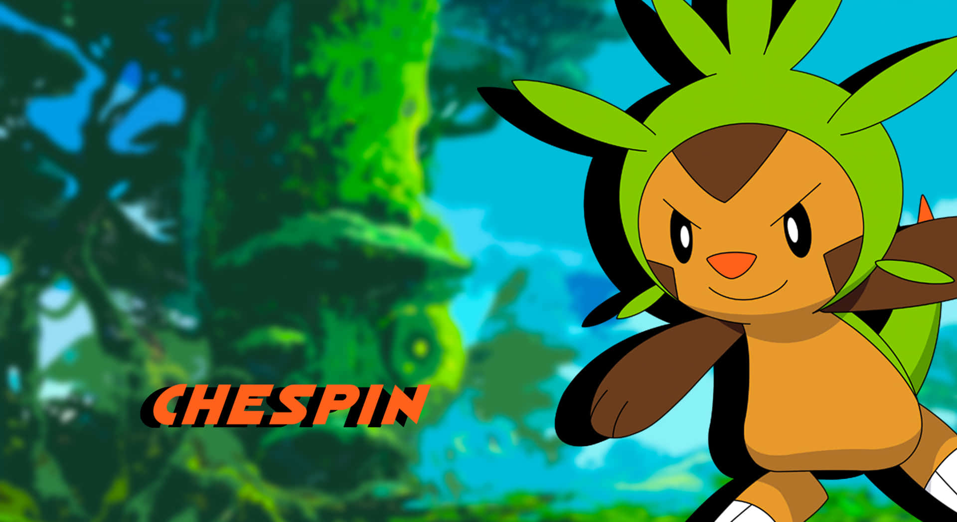 Chespin Against A Tree Wallpaper