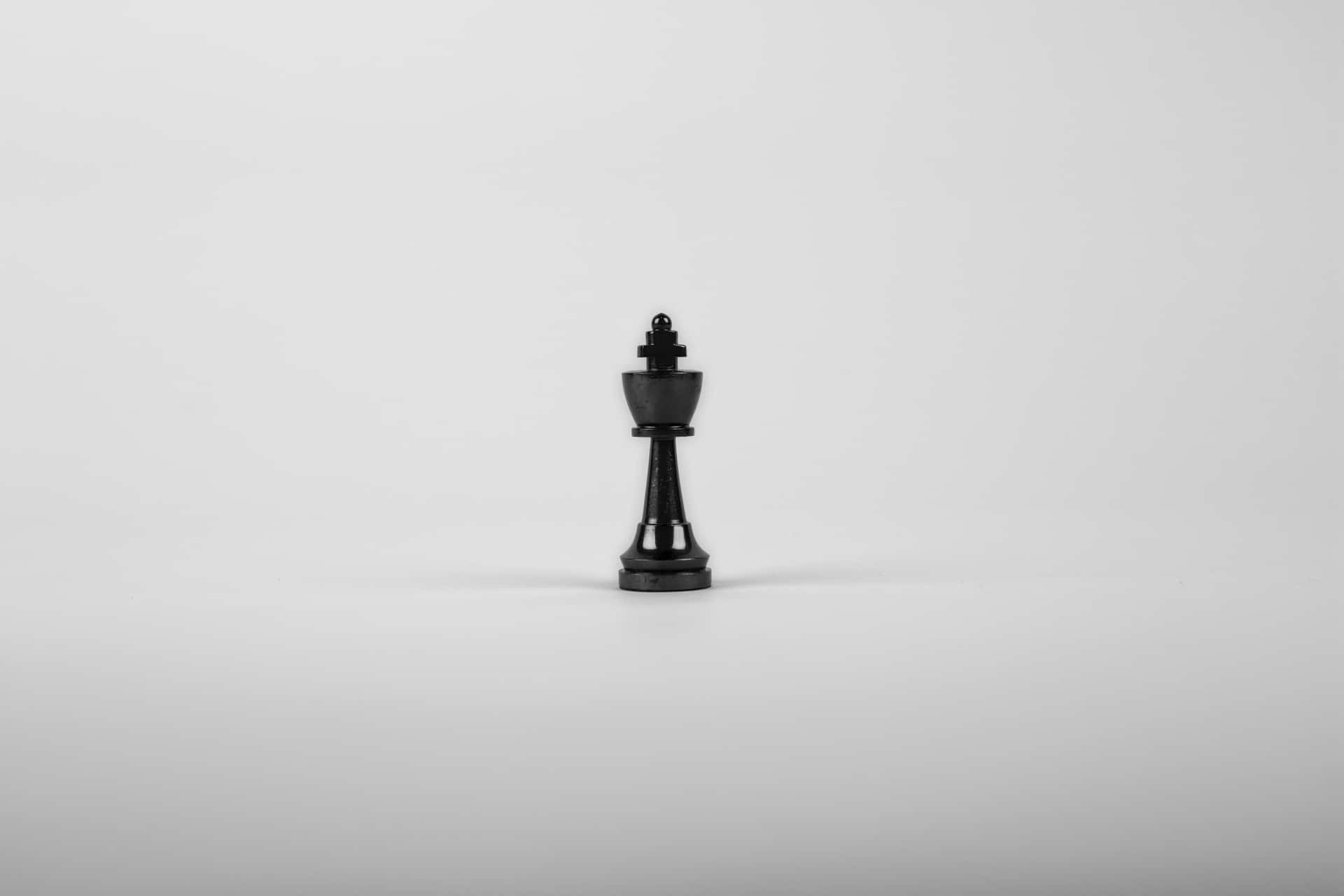 Eineschwarze Schachfigur Auf Weißem Hintergrund