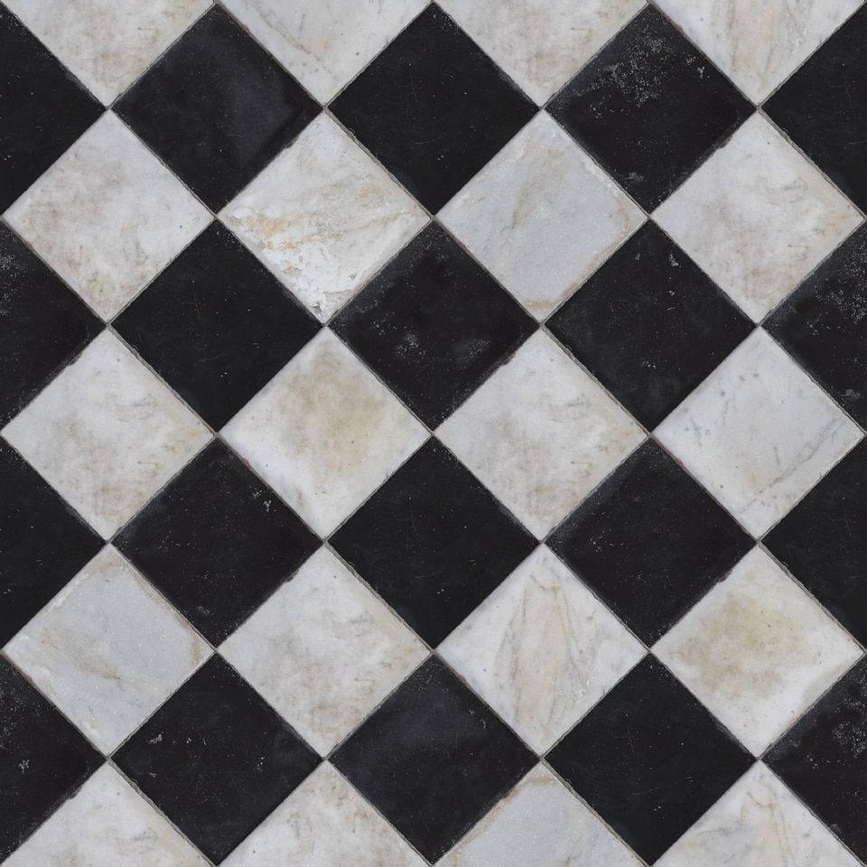 Chess Design Floor Tiles Wallpaper