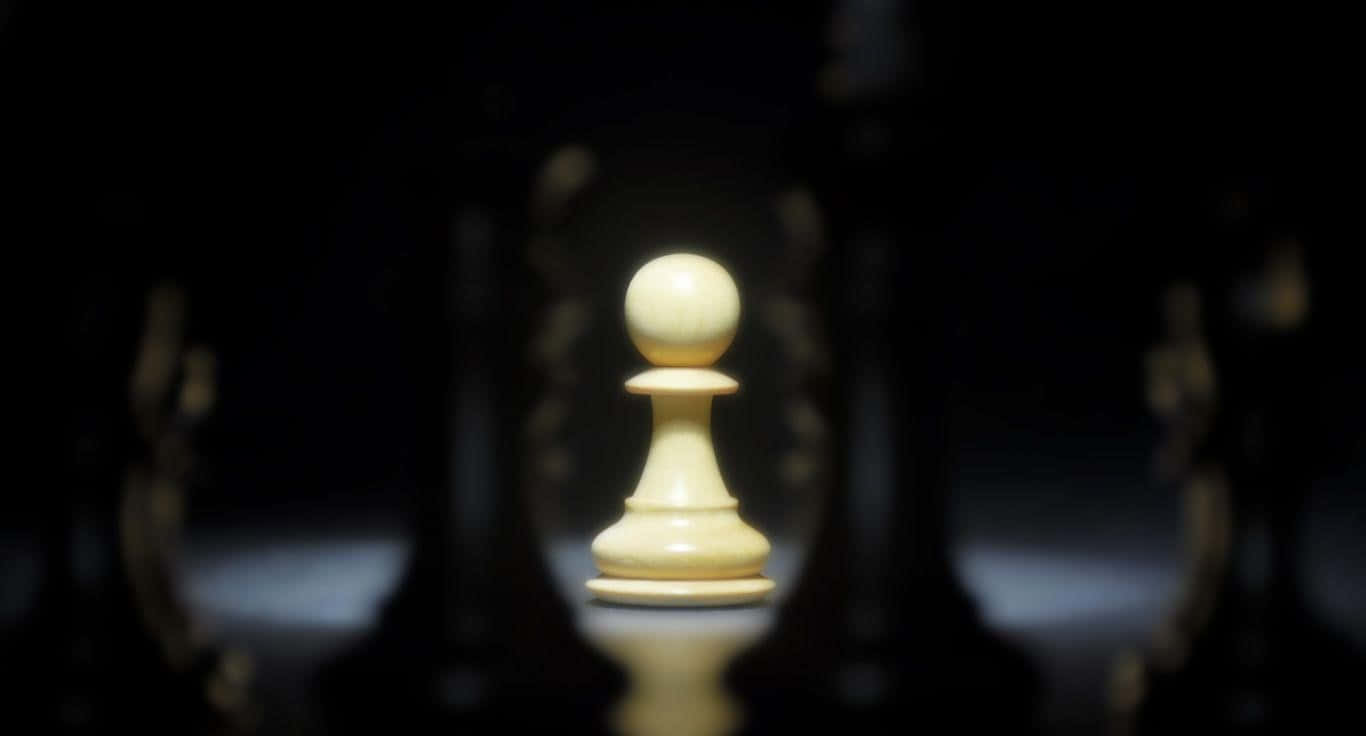 A Chess Piece Standing In The Middle Of A Dark Chess Board