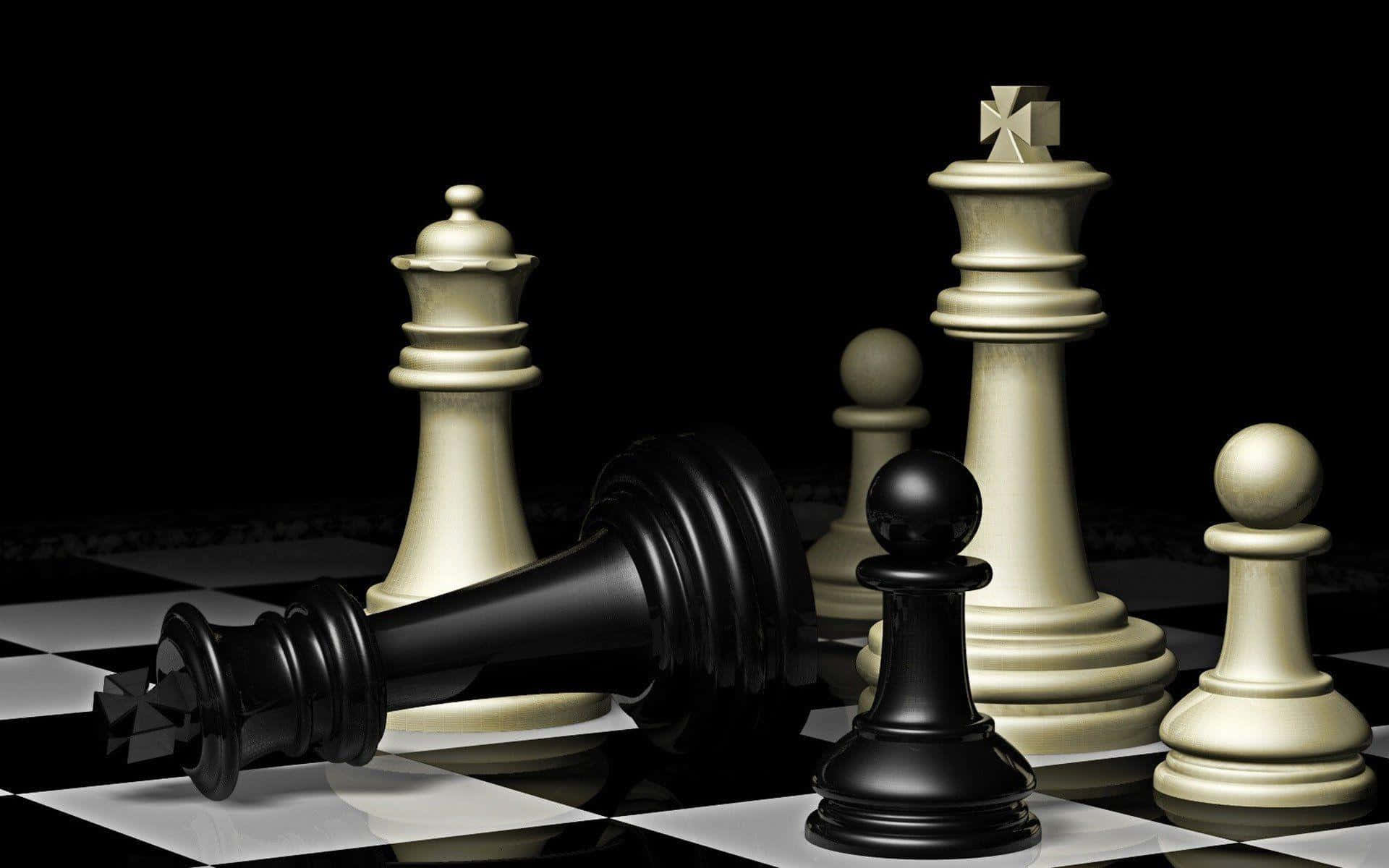 A Game Of Chess With Various Pieces And A Black And White Chess Board  Background, Game, Table Setting, Chess Background Image And Wallpaper for  Free Download