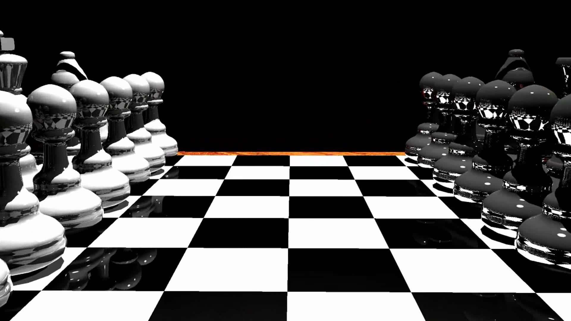 Schachfigurenauf Einem Schwarz-weißen Schachbrett