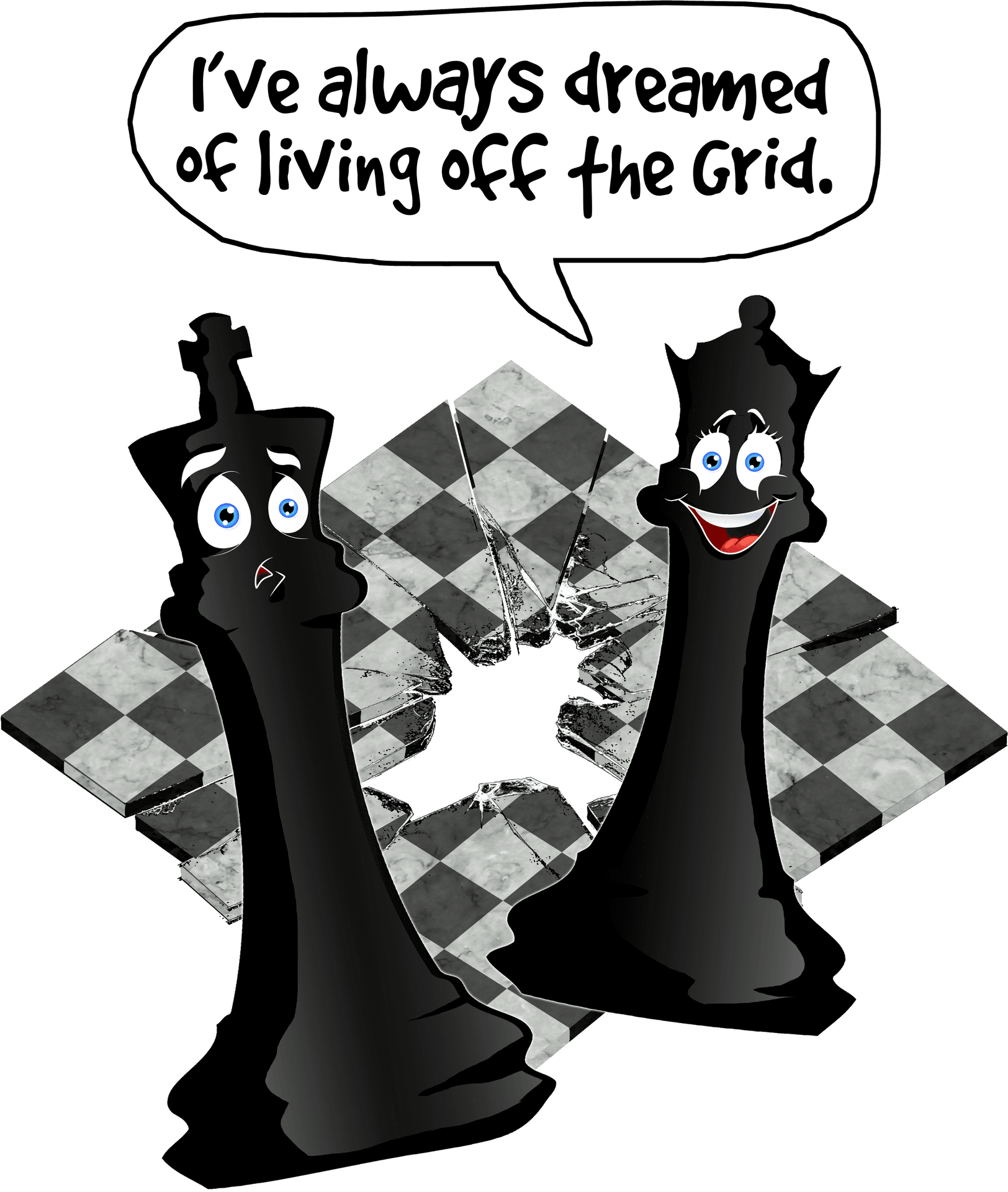 Chess Pieces Dream Off The Grid Meme PNG