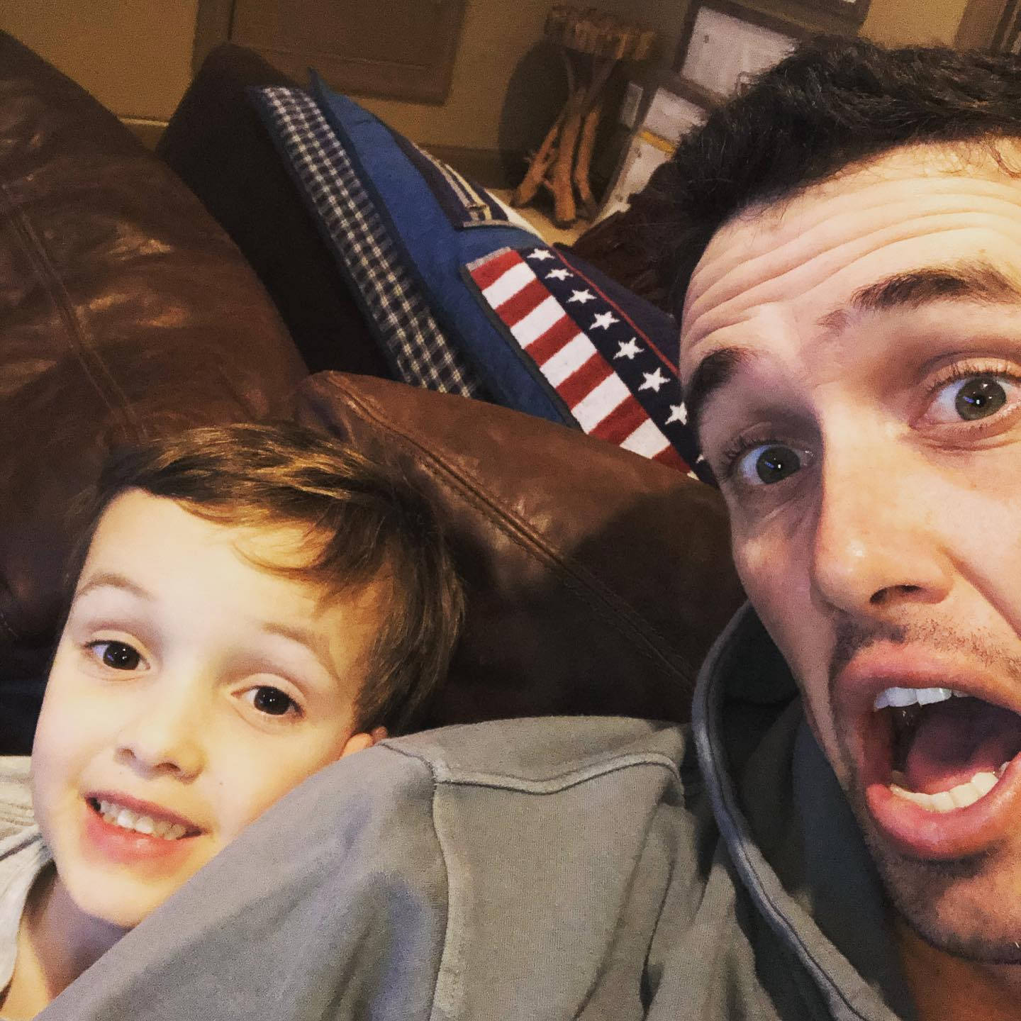 Chesson Hadley With His Son Wallpaper