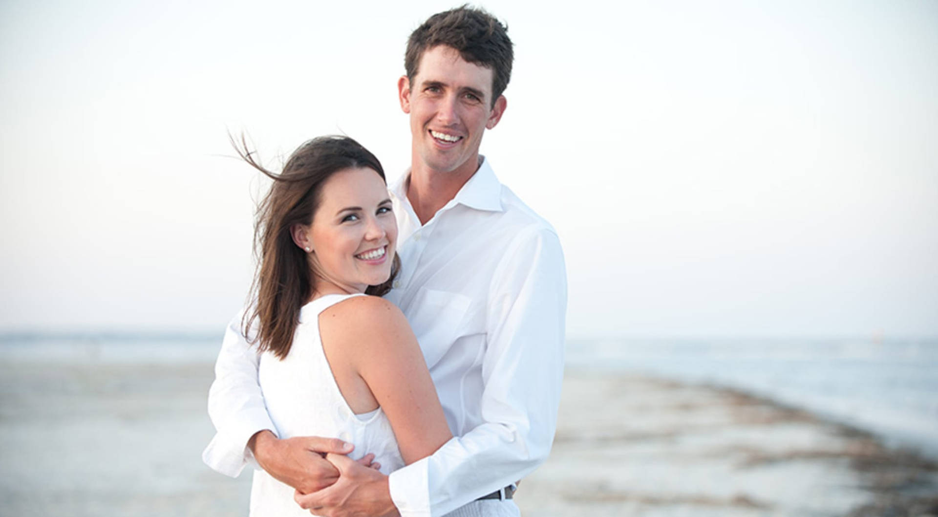 Download Chesson Hadley With Wife On Beach Wallpaper