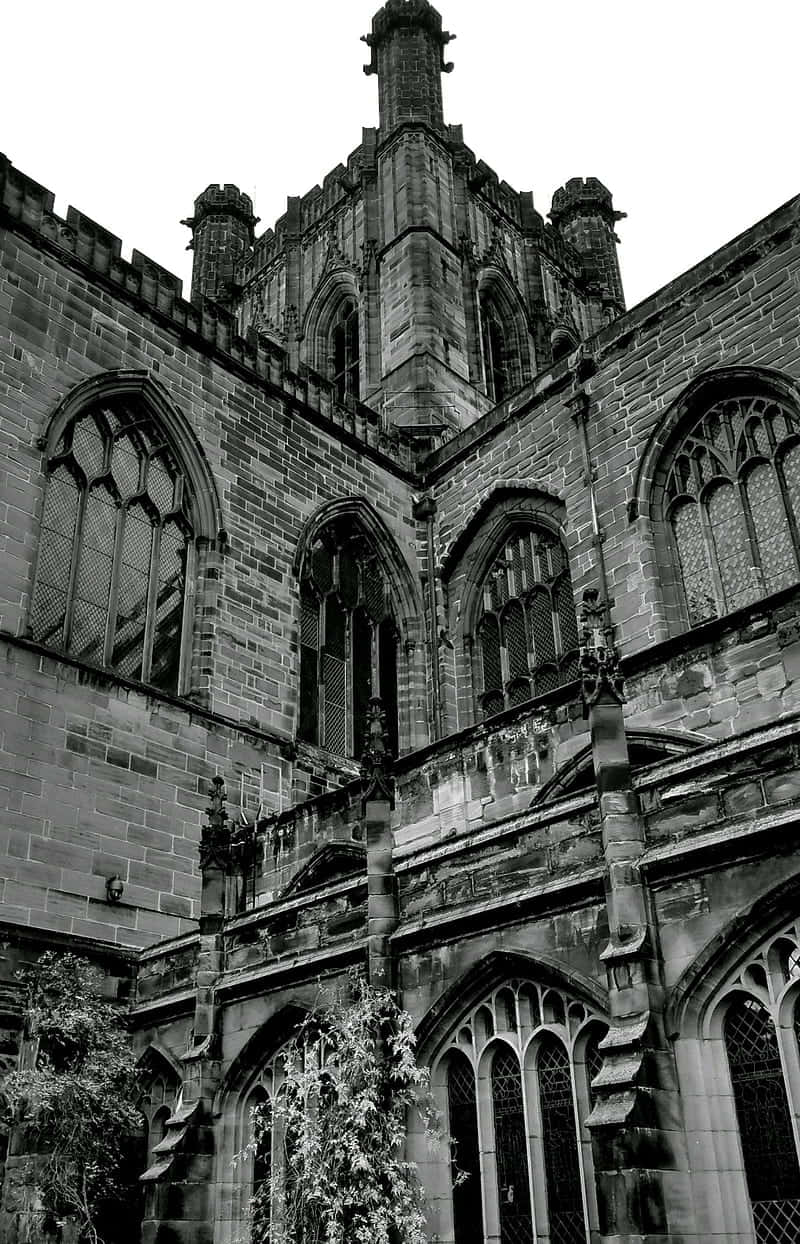 Chester Cathedral In Black And White Wallpaper