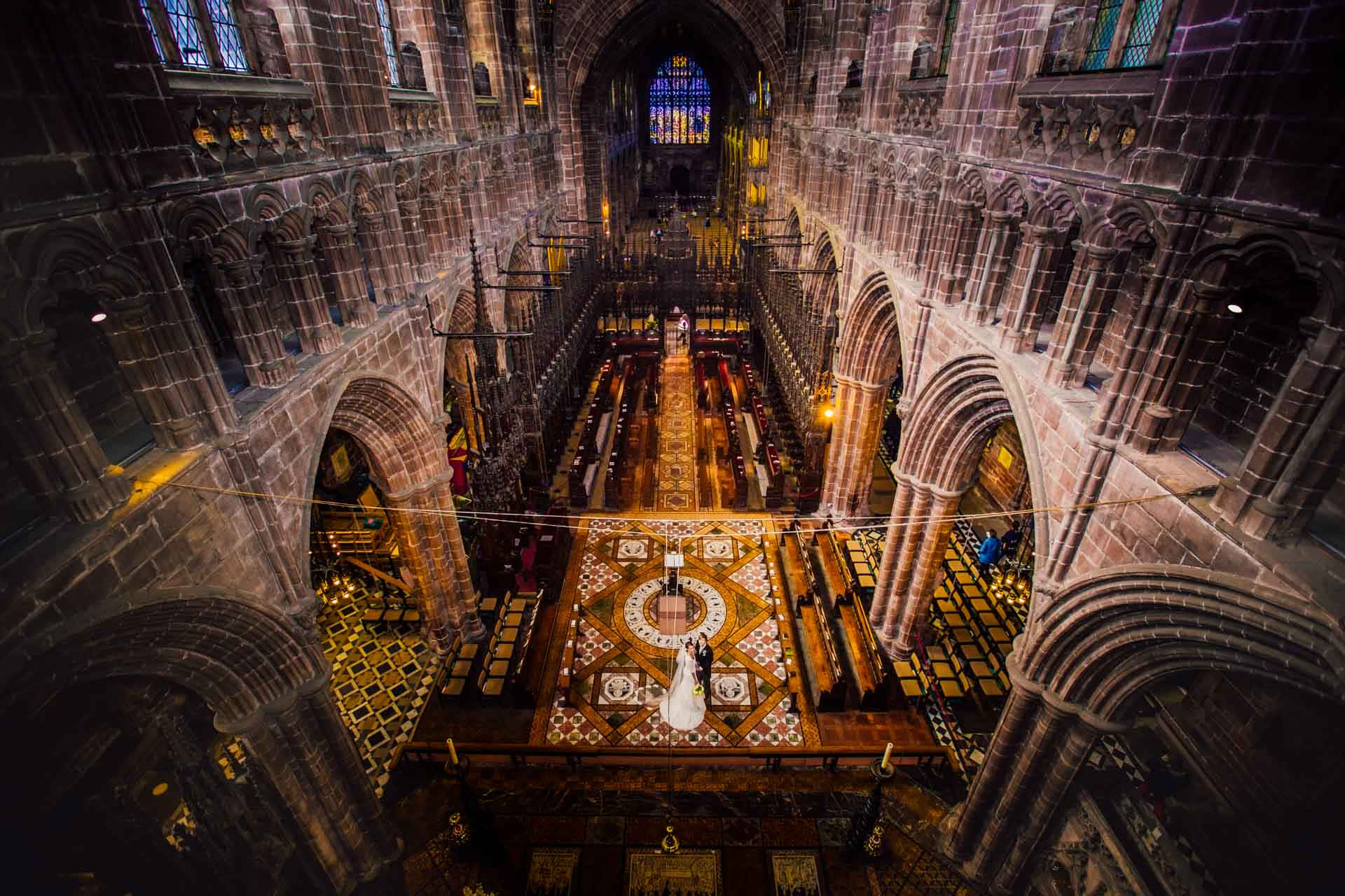 Chester Cathedral Interior Aerial View Wallpaper