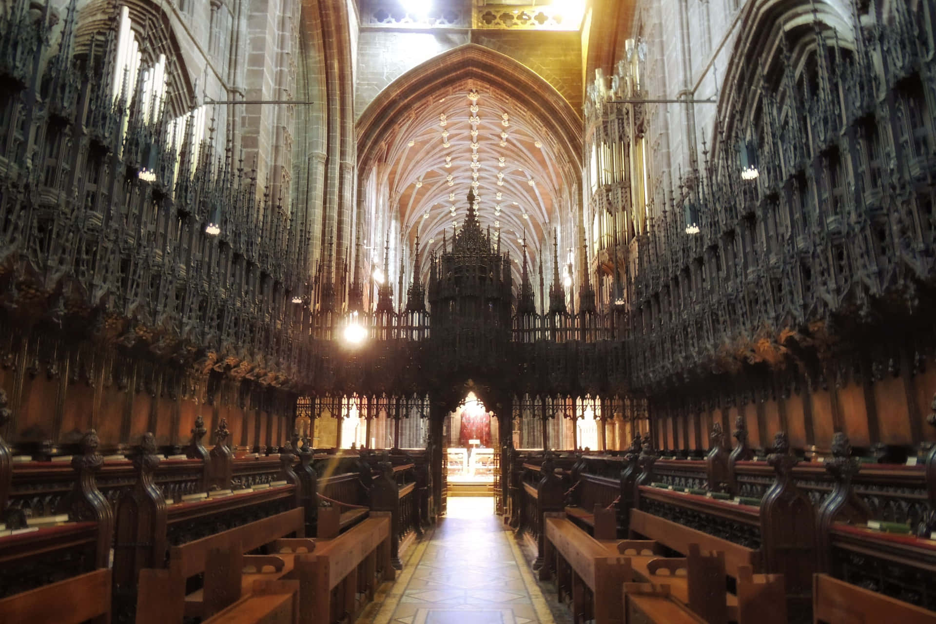 Chester Cathedral Interior Gothic Architecture Wallpaper
