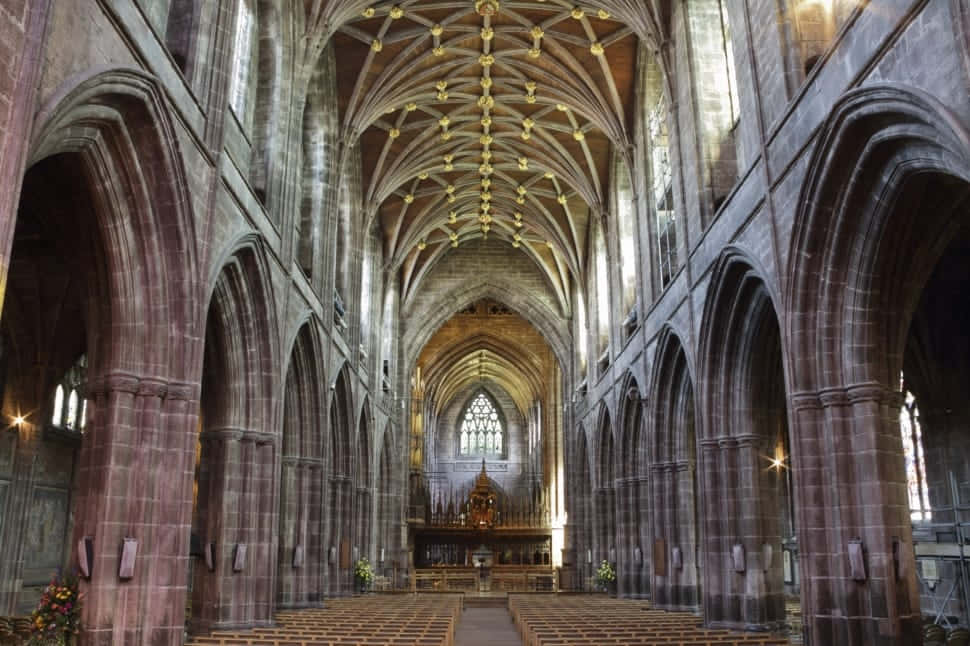 Chester Cathedral Indre HDR Foto Skrivebordsbaggrund. Wallpaper