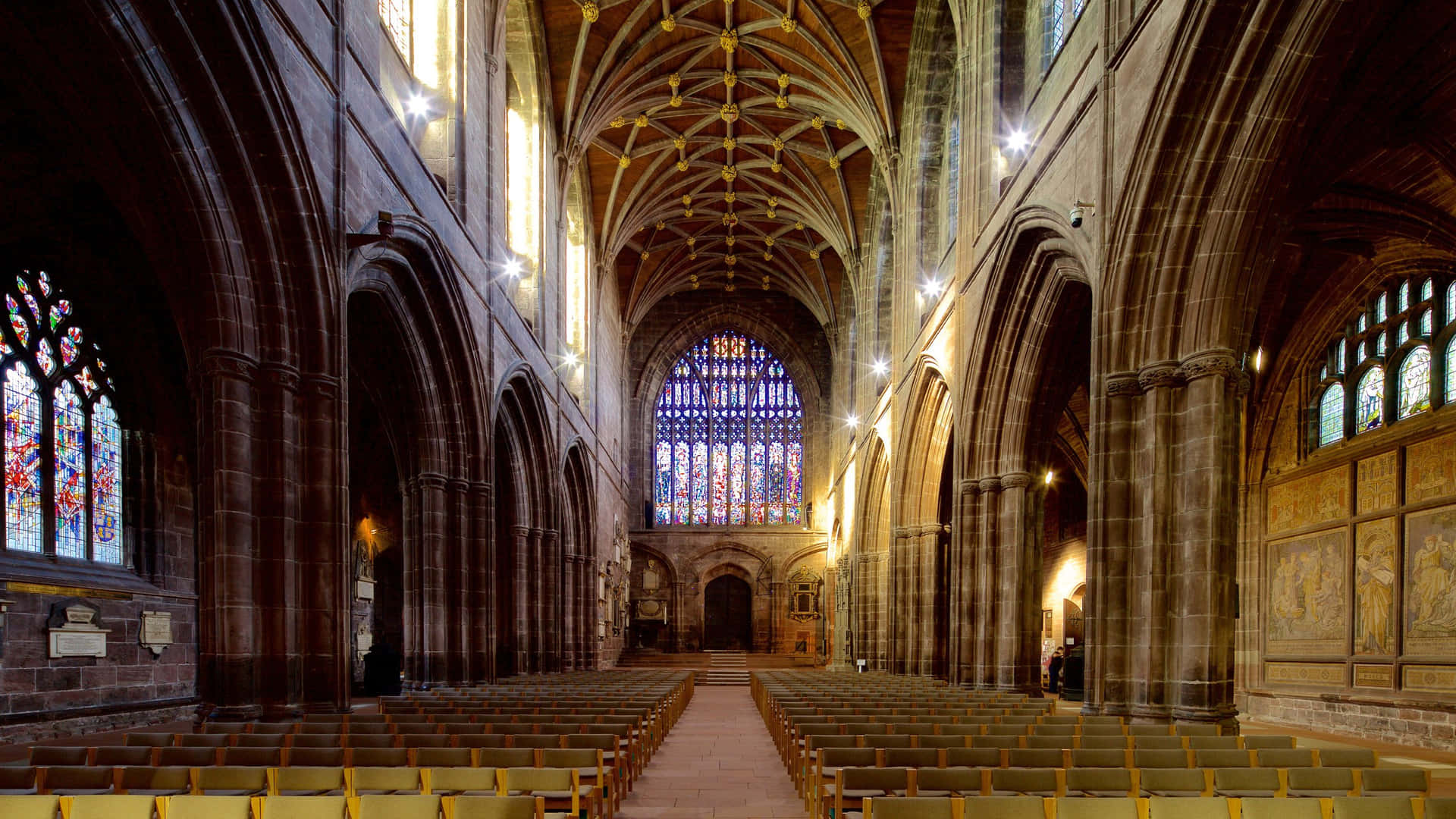 Chester Cathedral With Empty Seats Wallpaper