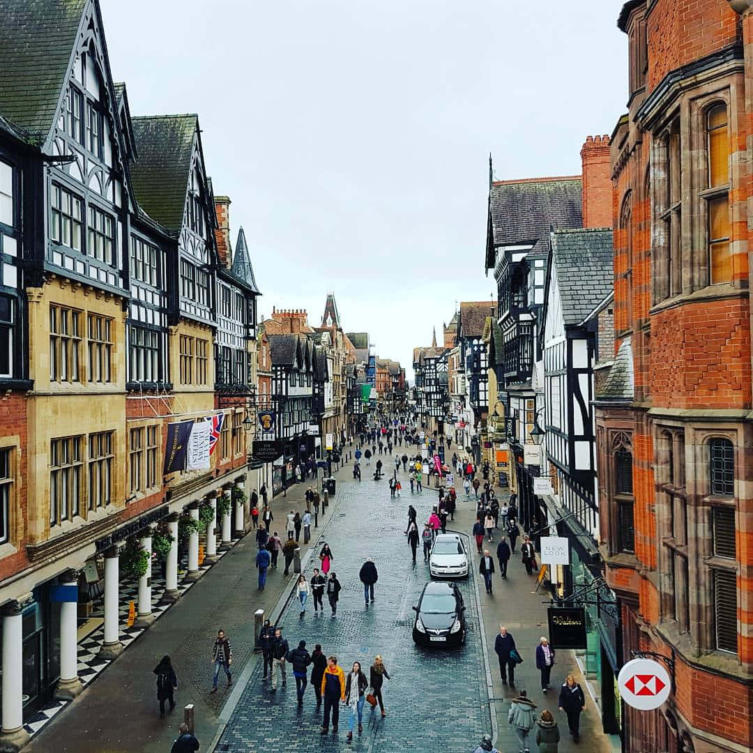 Chester Historic City Centre Street View Wallpaper