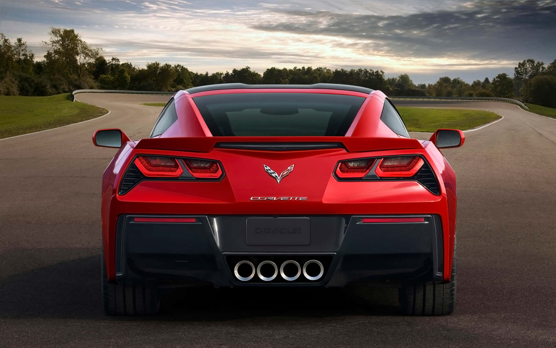 2022 Chevrolet Corvette Stingray Cruising on the Open Road Wallpaper