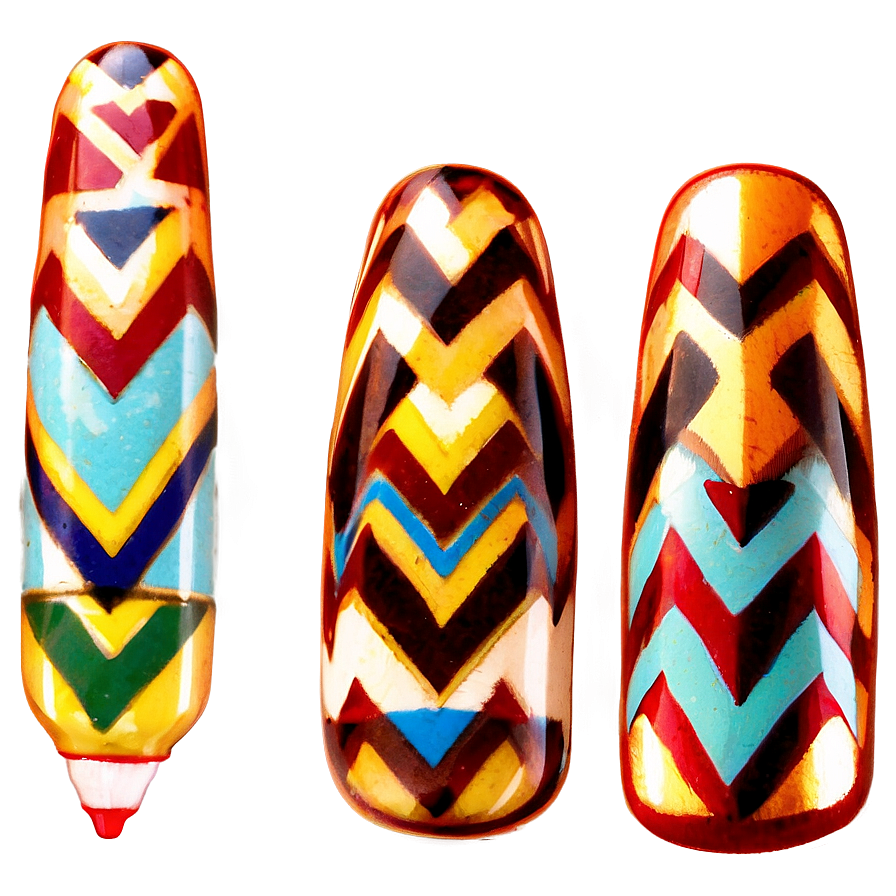 Chevron Acrylic Nails Art Png 60 PNG