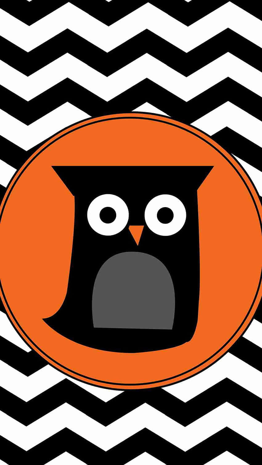 Owl Halloween Printables - Chevron Black And White Wallpaper