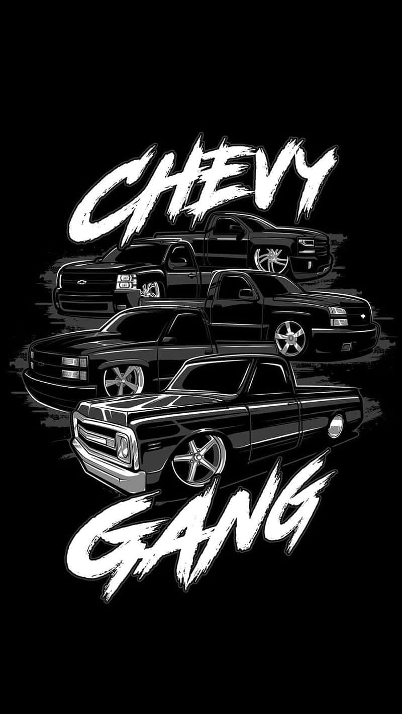 Chevy Gang Truck Illustration Wallpaper