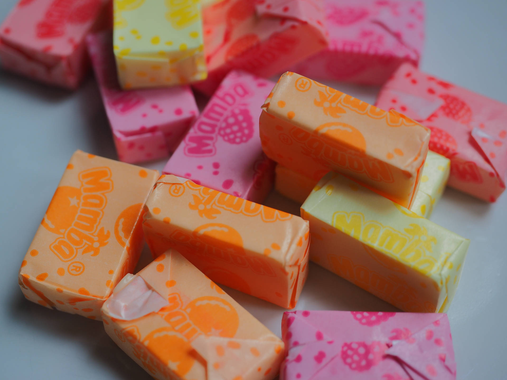 Chewy Flavored Mamba Candies Close-up Wallpaper