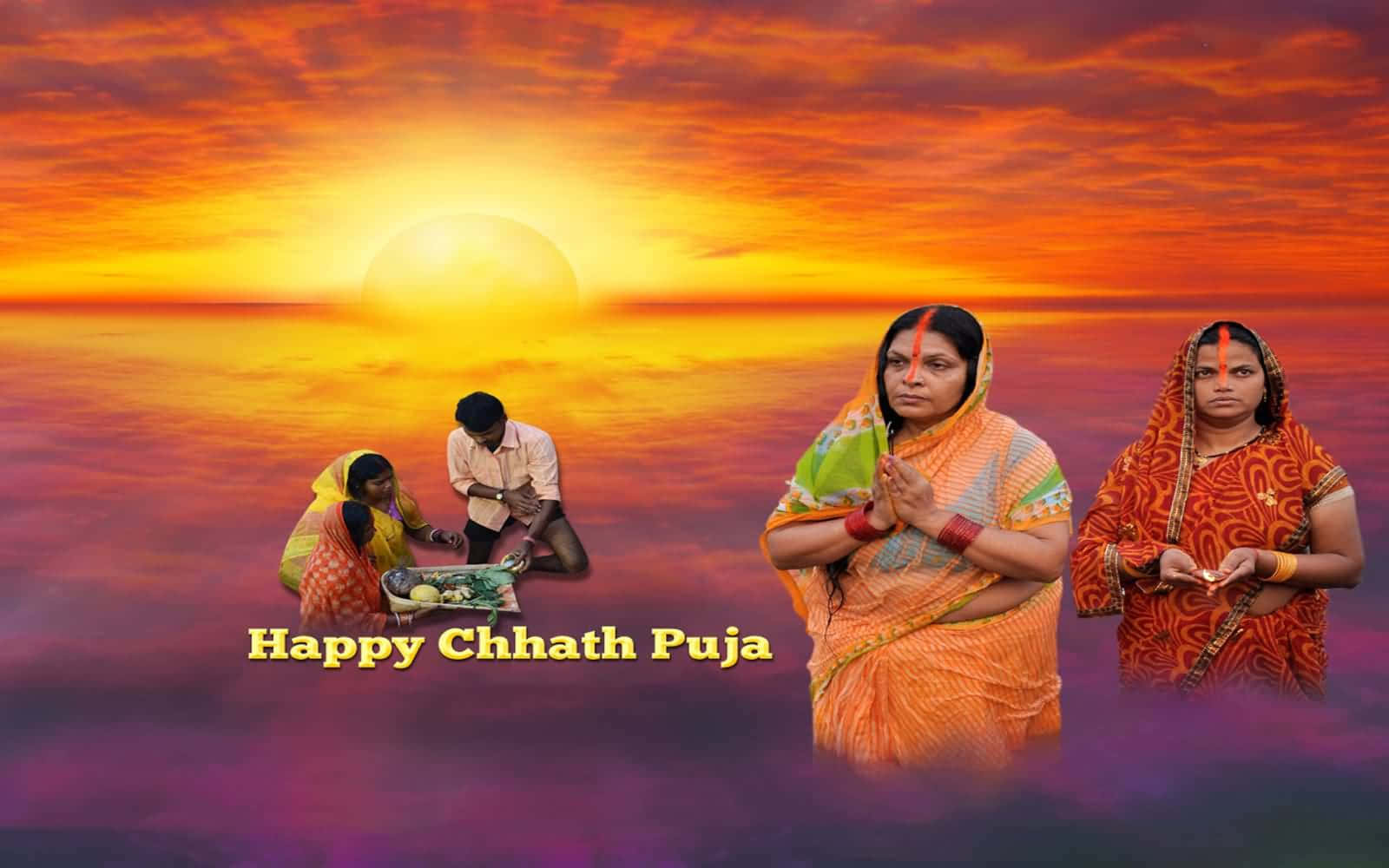 Celebrandoel Festival De Chhath Puja