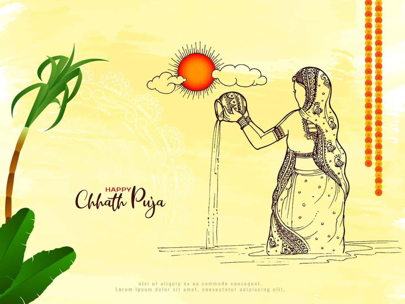 Cartolinadi Auguri Per Il Chhath Pooja Felice