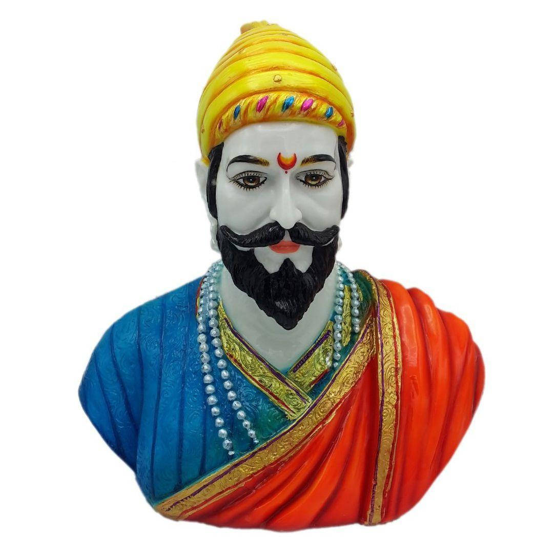 Chhatrapati Shivaji Maharaj Colorful Bust Statue Wallpaper