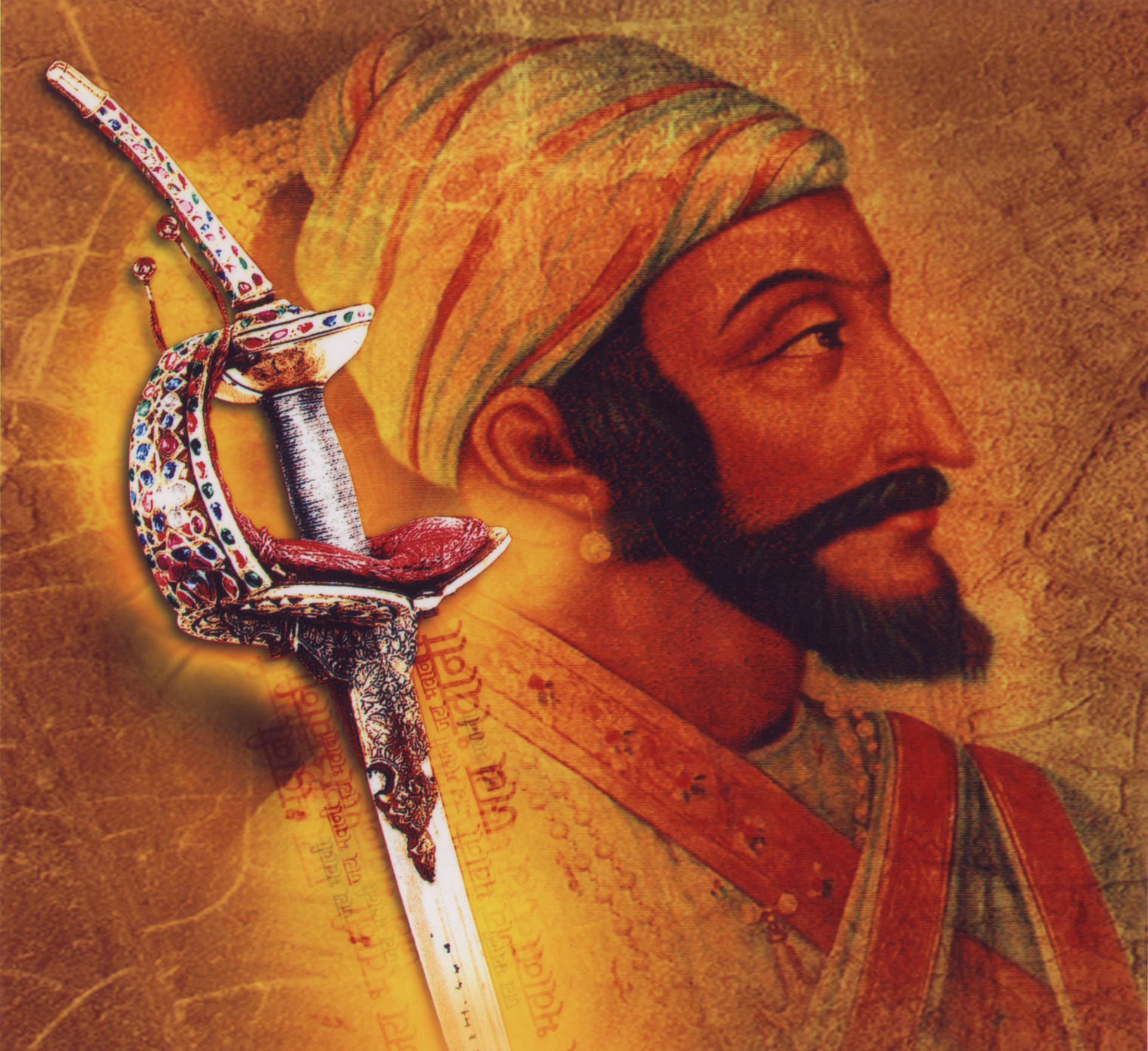 Chhatrapatishivaji Maharaj Com Espada Bhavani. Papel de Parede