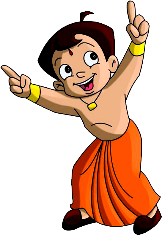 Chhota Bheem Pointing Upward PNG