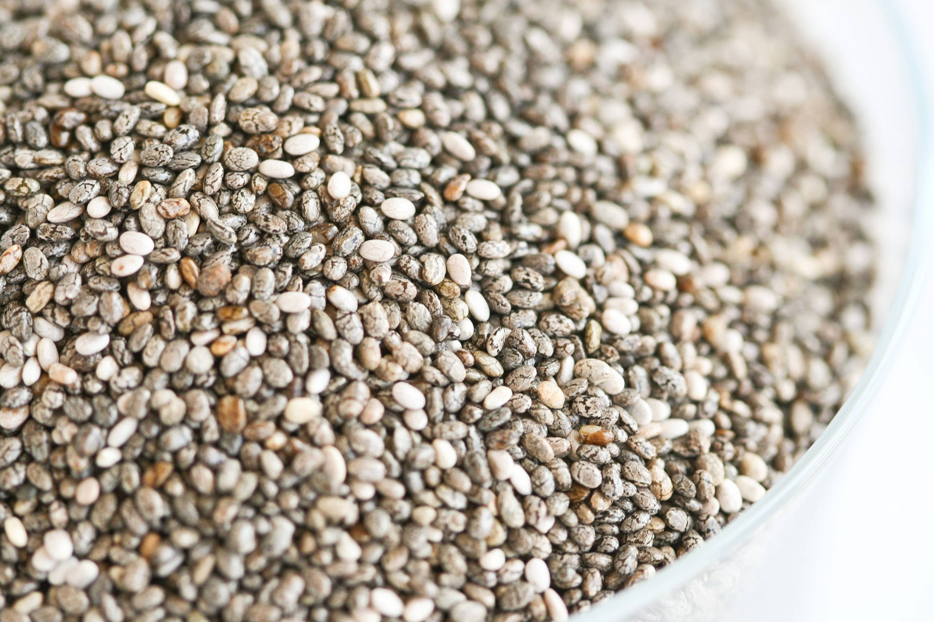 Chia Seeds In A Glass Bowl Wallpaper