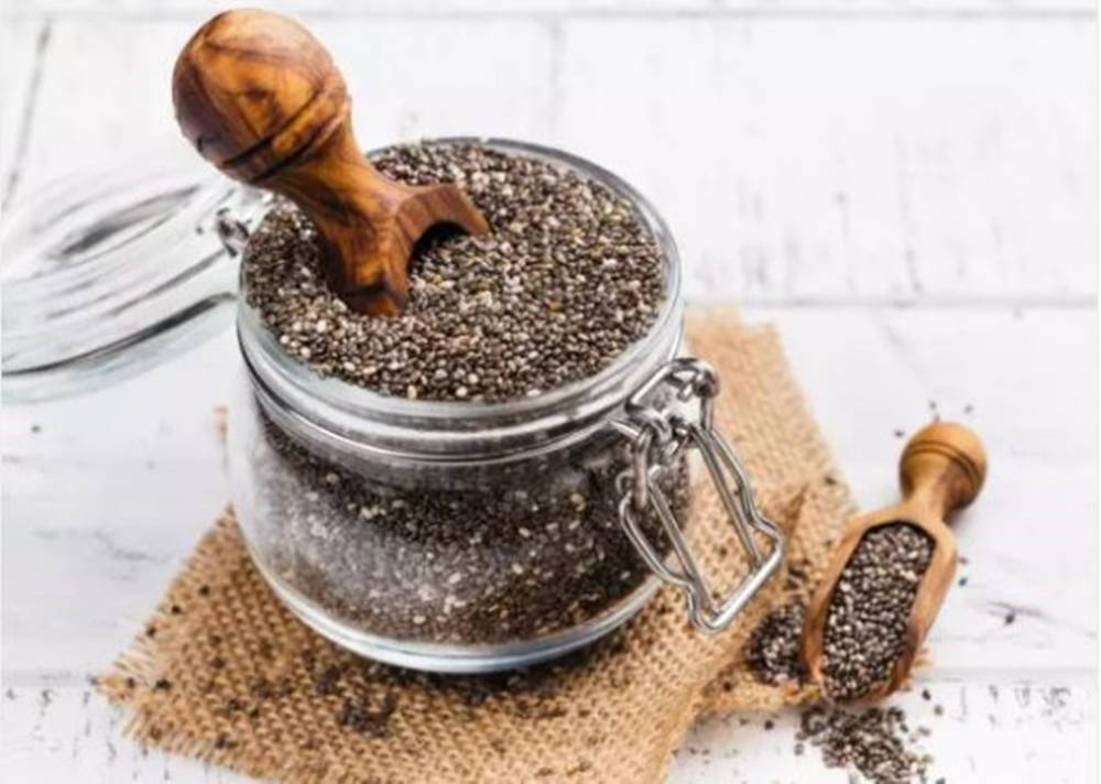 "Nutritious Chia Seeds Stored In A Jar" Wallpaper