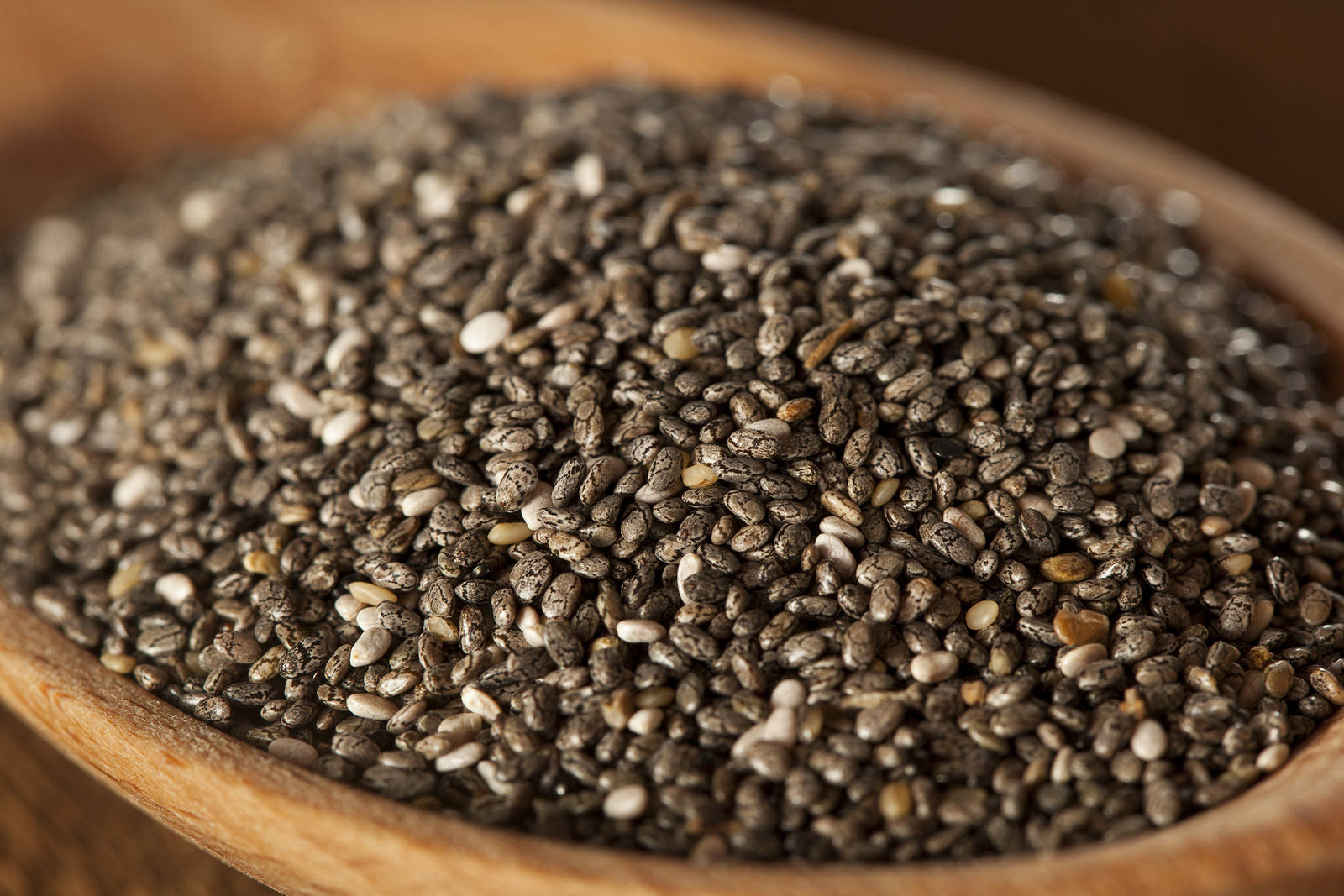 Chia Seeds In A Wooden Spoon Wallpaper