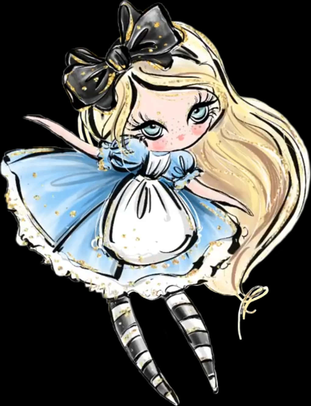 Chibi Alicein Wonderland Art PNG